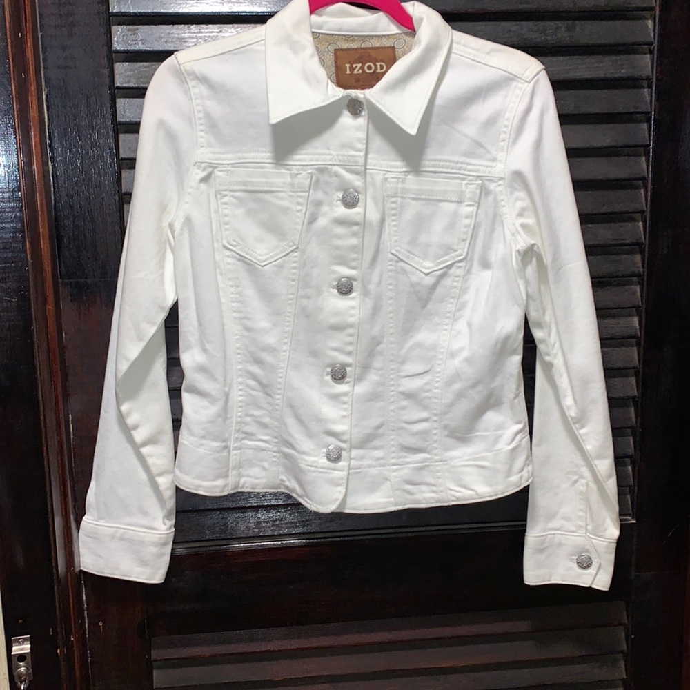 White Denim Izod Jacket